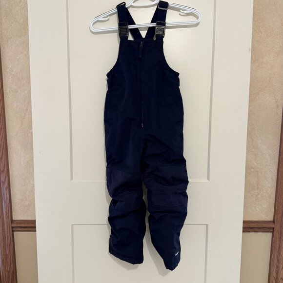 Lands End Kids Size 5 Navy Blue Snow Bib Overalls ow-A-Longs Feature - Picture 2 of 8
